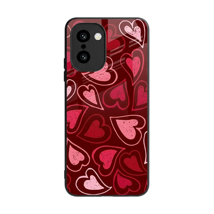 Wine Cascade Hearts back phone cover | glass case for oneplus 15r