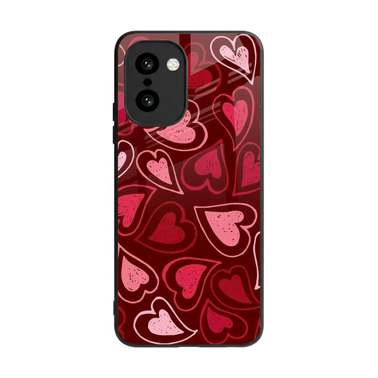 Wine Cascade Hearts back phone cover | glass case for oneplus 15r