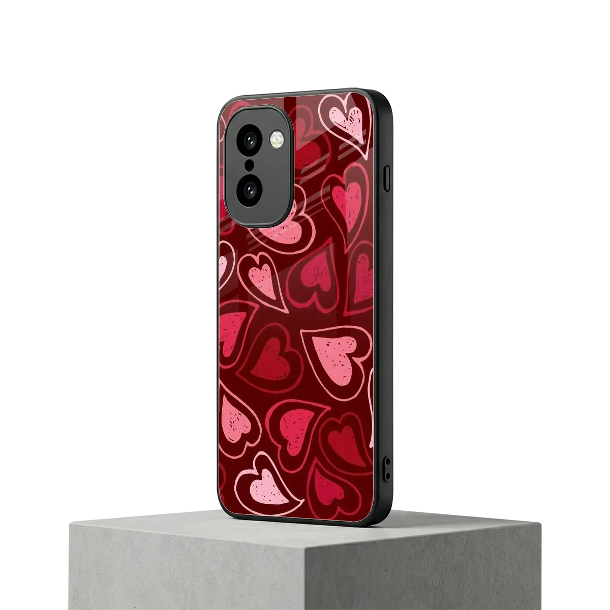 Wine Cascade Hearts oneplus 15r mobile cover | shockproof glass phone case