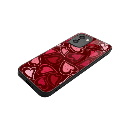 Wine Cascade Hearts stylish phone case for oneplus 15r | glossy glass and slim fit