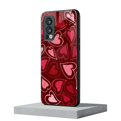 Wine Cascade Hearts oneplus nord 2 mobile cover | shockproof glass phone case