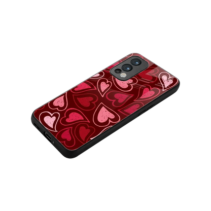 Wine Cascade Hearts stylish phone case for oneplus nord 2 | glossy glass and slim fit