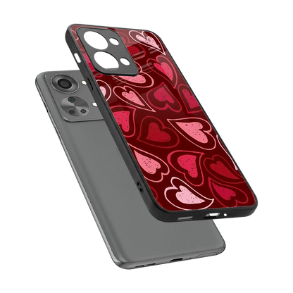 Wine Cascade Hearts sleek oneplus nord 2t cover with tempered glass back and TPU edges