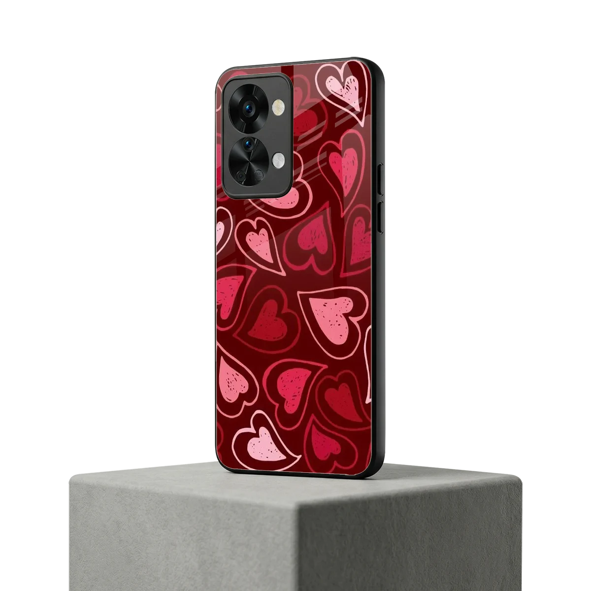 Wine Cascade Hearts oneplus nord 2t mobile cover | shockproof glass phone case