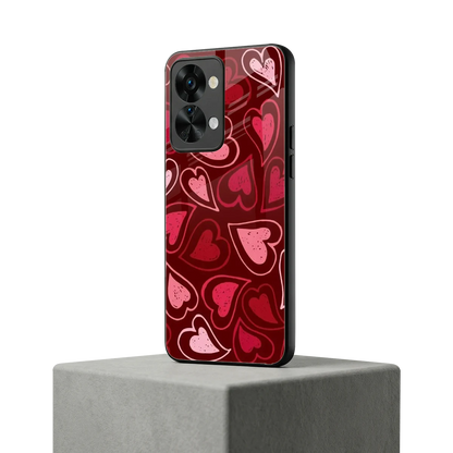 Wine Cascade Hearts oneplus nord 2t mobile cover | shockproof glass phone case