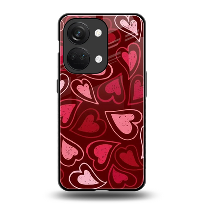 Wine Cascade Hearts back phone cover | glass case for oneplus nord 3