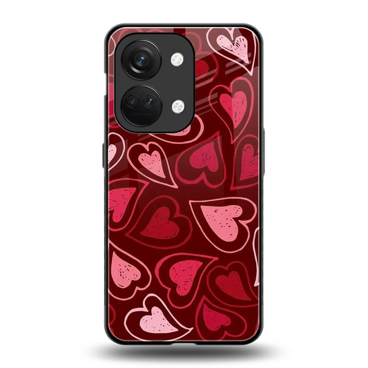 Wine Cascade Hearts back phone cover | glass case for oneplus nord 3