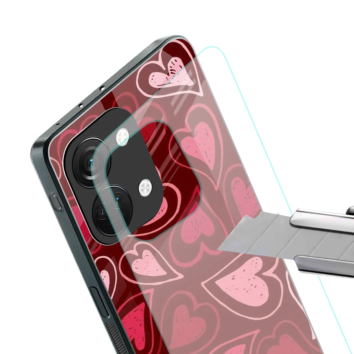 Wine Cascade Hearts stylish phone case for oneplus nord 3 | glossy glass and slim fit