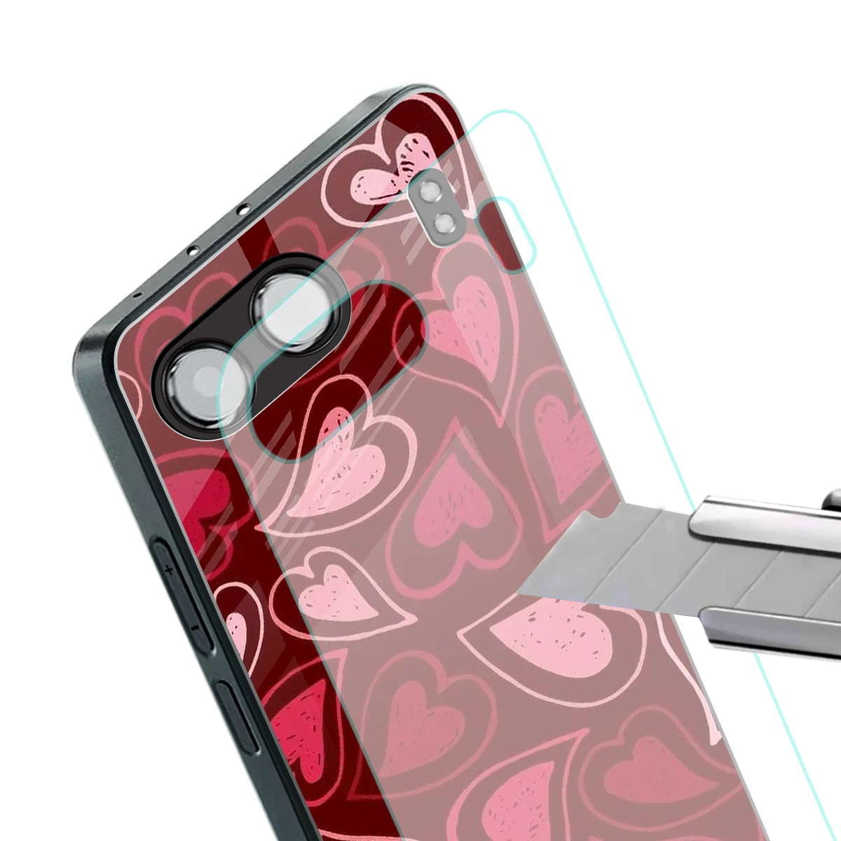 Wine Cascade Hearts stylish phone case for oneplus nord 4 | glossy glass and slim fit