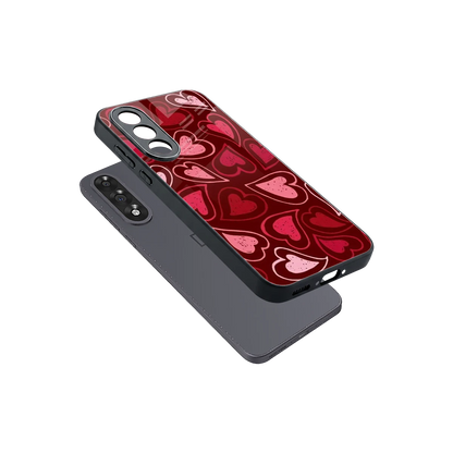 Wine Cascade Hearts sleek oneplus nord 5 cover with tempered glass back and TPU edges