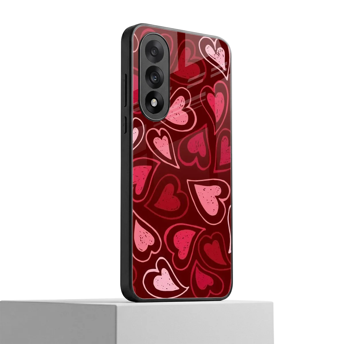 Wine Cascade Hearts oneplus nord 5 mobile cover | shockproof glass phone case