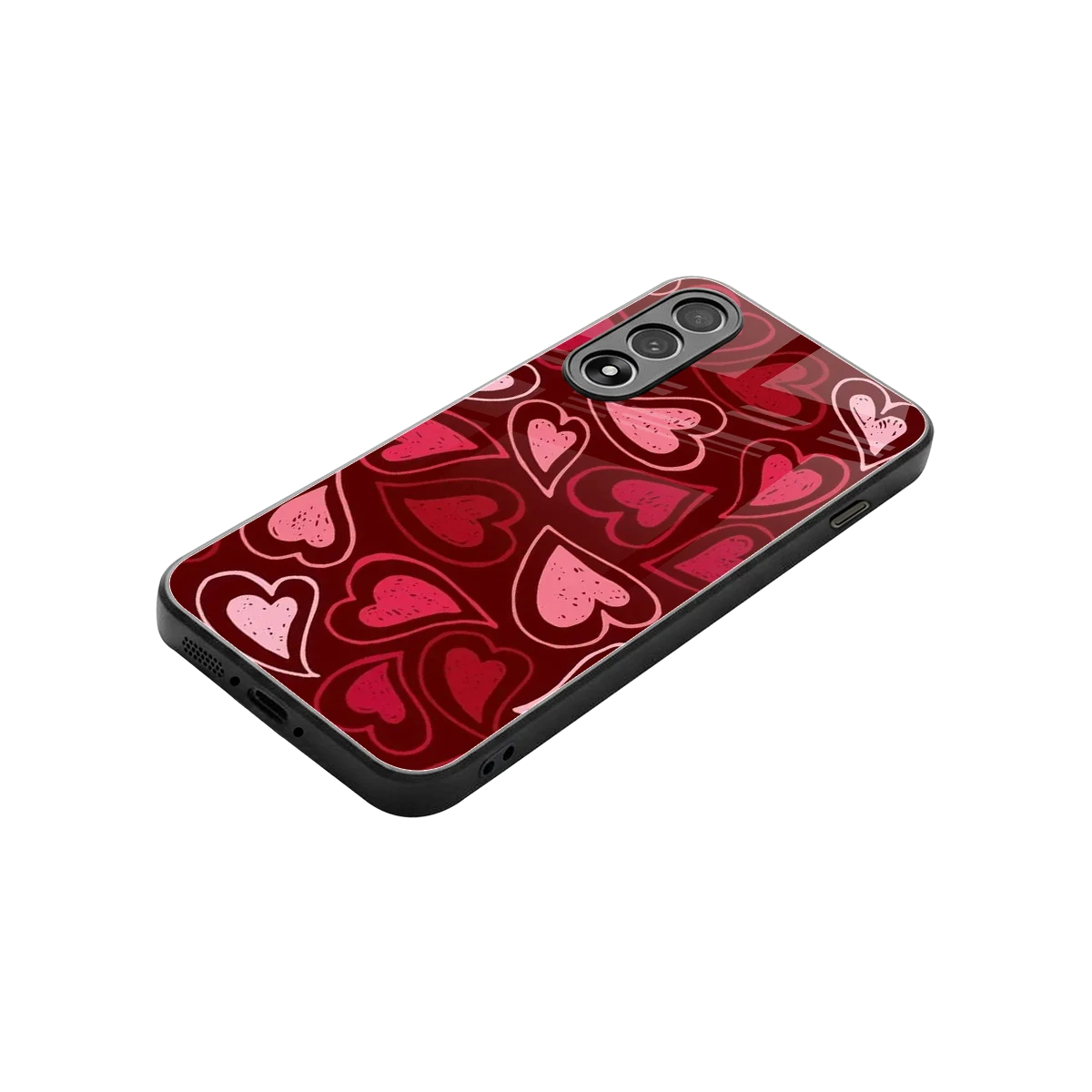 Wine Cascade Hearts stylish phone case for oneplus nord 5 | glossy glass and slim fit