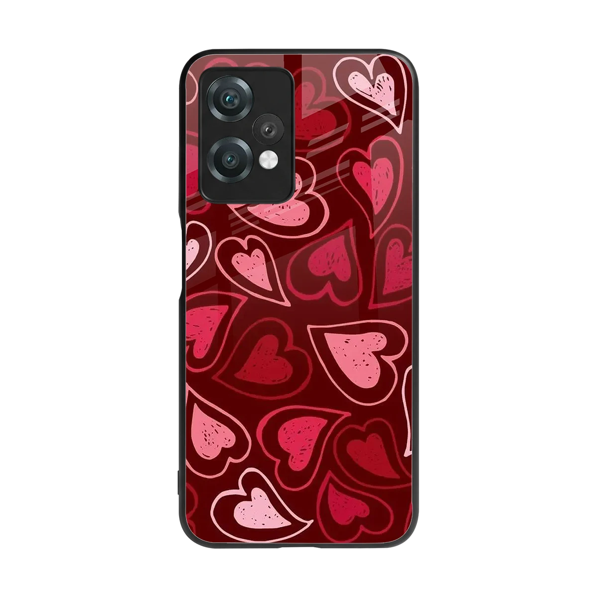 Wine Cascade Hearts back phone cover | glass case for oneplus nord ce 2 lite
