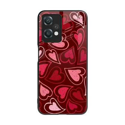 Wine Cascade Hearts back phone cover | glass case for oneplus nord ce 2 lite