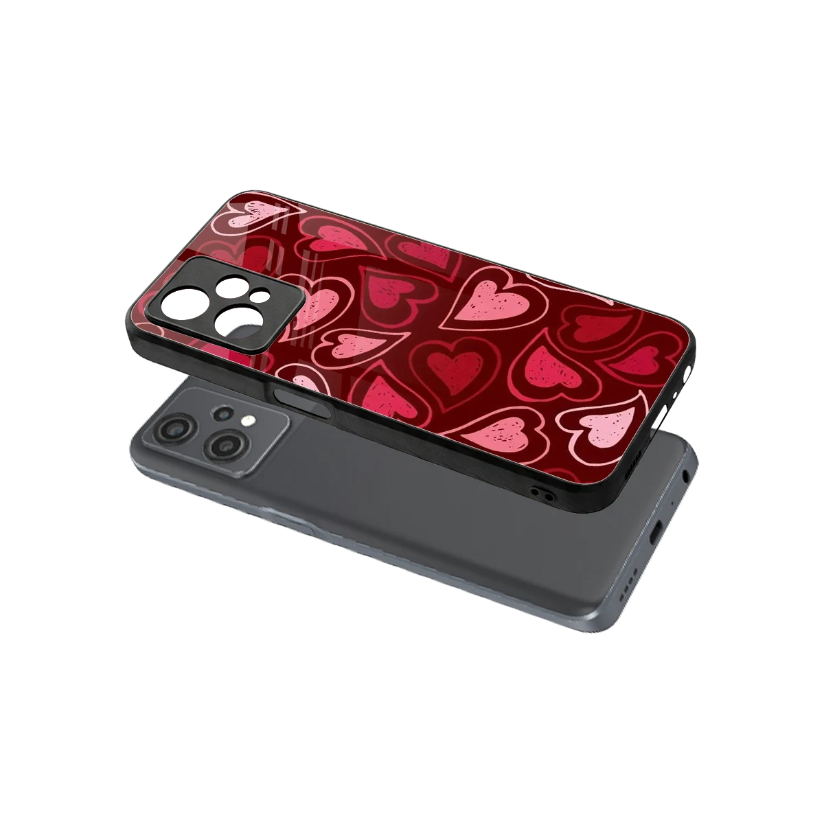 Wine Cascade Hearts sleek oneplus nord ce 2 lite cover with tempered glass back and TPU edges