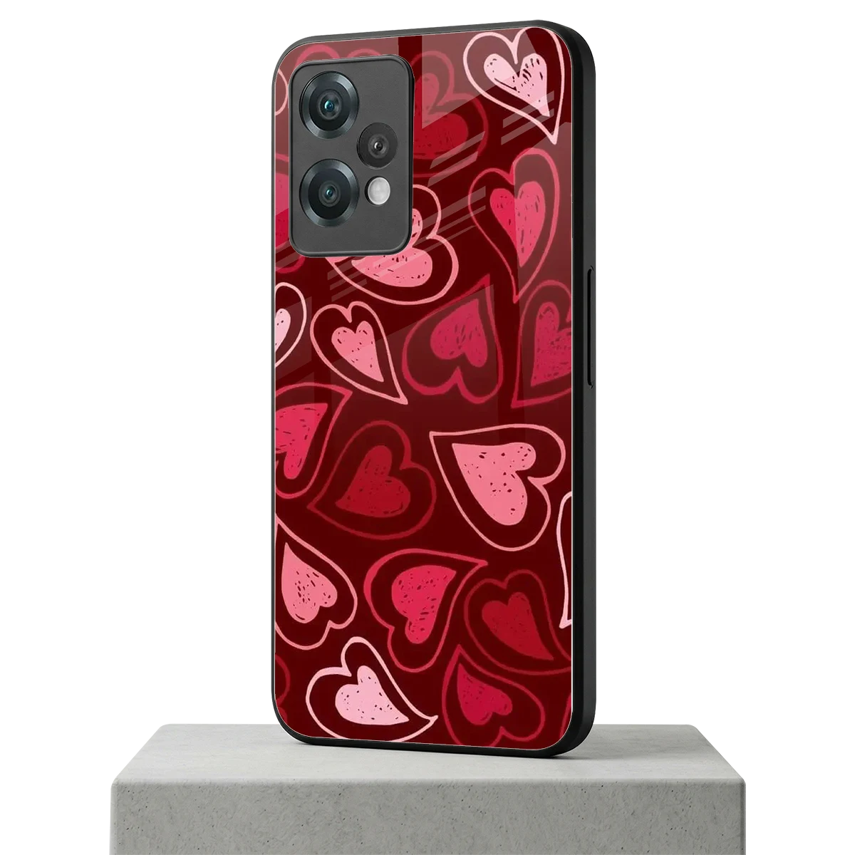 Wine Cascade Hearts oneplus nord ce 2 lite mobile cover | shockproof glass phone case