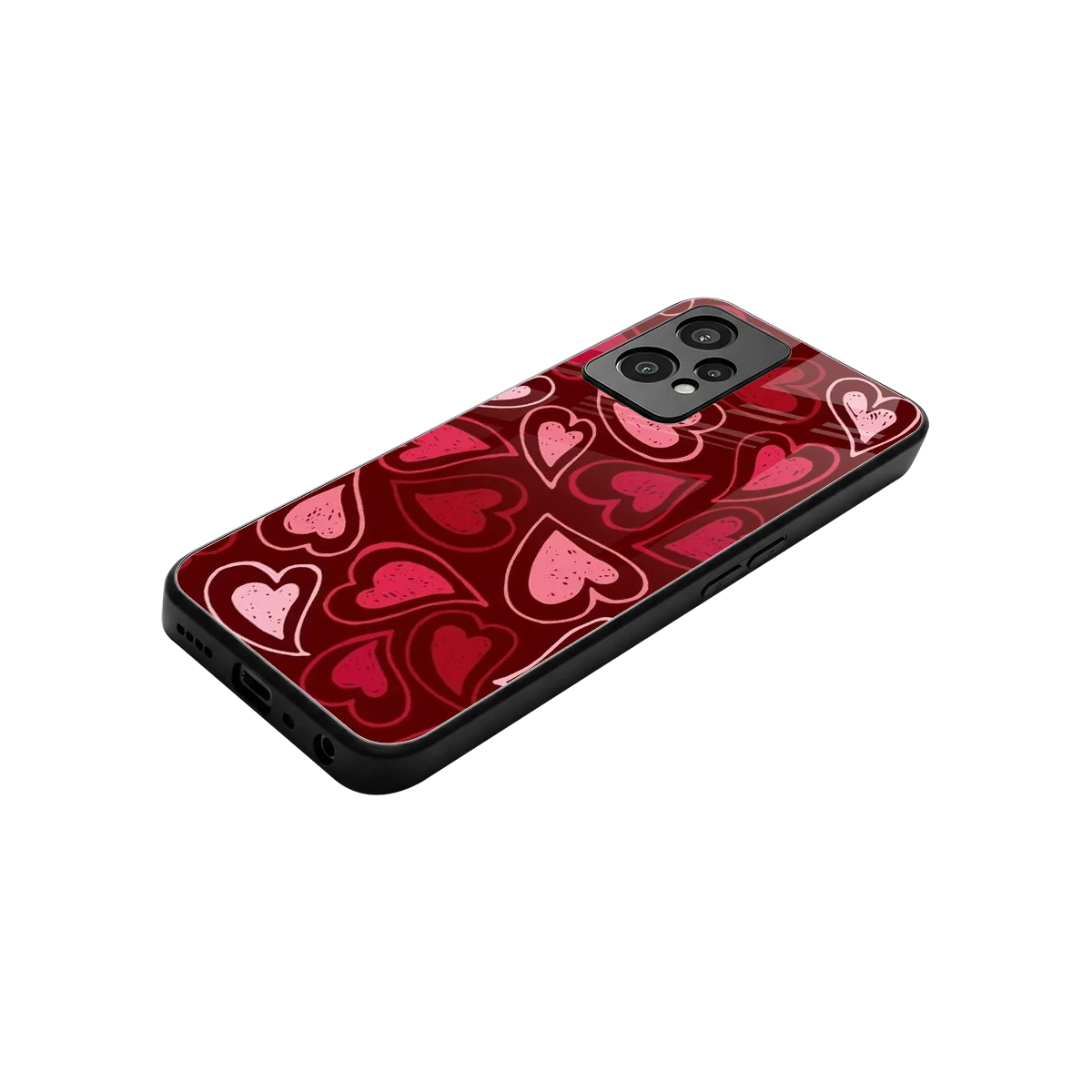 Wine Cascade Hearts stylish phone case for oneplus nord ce 2 lite | glossy glass and slim fit