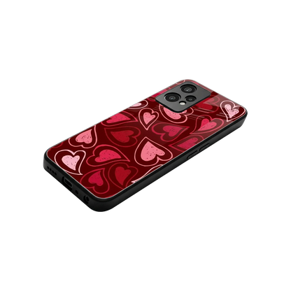 Wine Cascade Hearts stylish phone case for oneplus nord ce 2 lite | glossy glass and slim fit