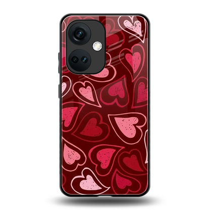 Wine Cascade Hearts back phone cover | glass case for oneplus nord ce 3