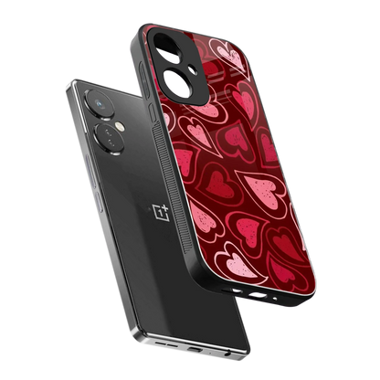 Wine Cascade Hearts sleek oneplus nord ce 3 cover with tempered glass back and TPU edges