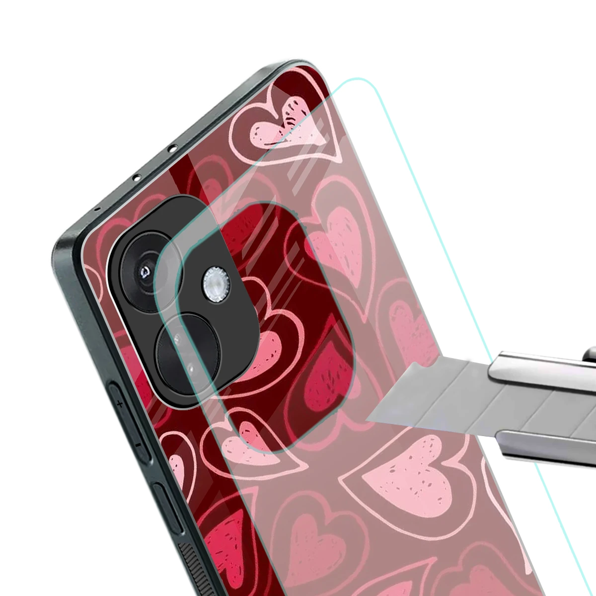 Wine Cascade Hearts stylish phone case for oneplus nord ce 3 | glossy glass and slim fit