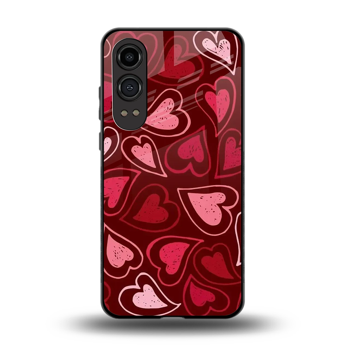 Wine Cascade Hearts back phone cover | glass case for oneplus nord ce 4 lite