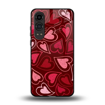 Wine Cascade Hearts back phone cover | glass case for oneplus nord ce 4 lite