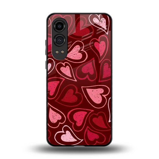 Wine Cascade Hearts back phone cover | glass case for oneplus nord ce 4 lite