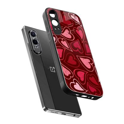 Wine Cascade Hearts sleek oneplus nord ce 4 lite cover with tempered glass back and TPU edges