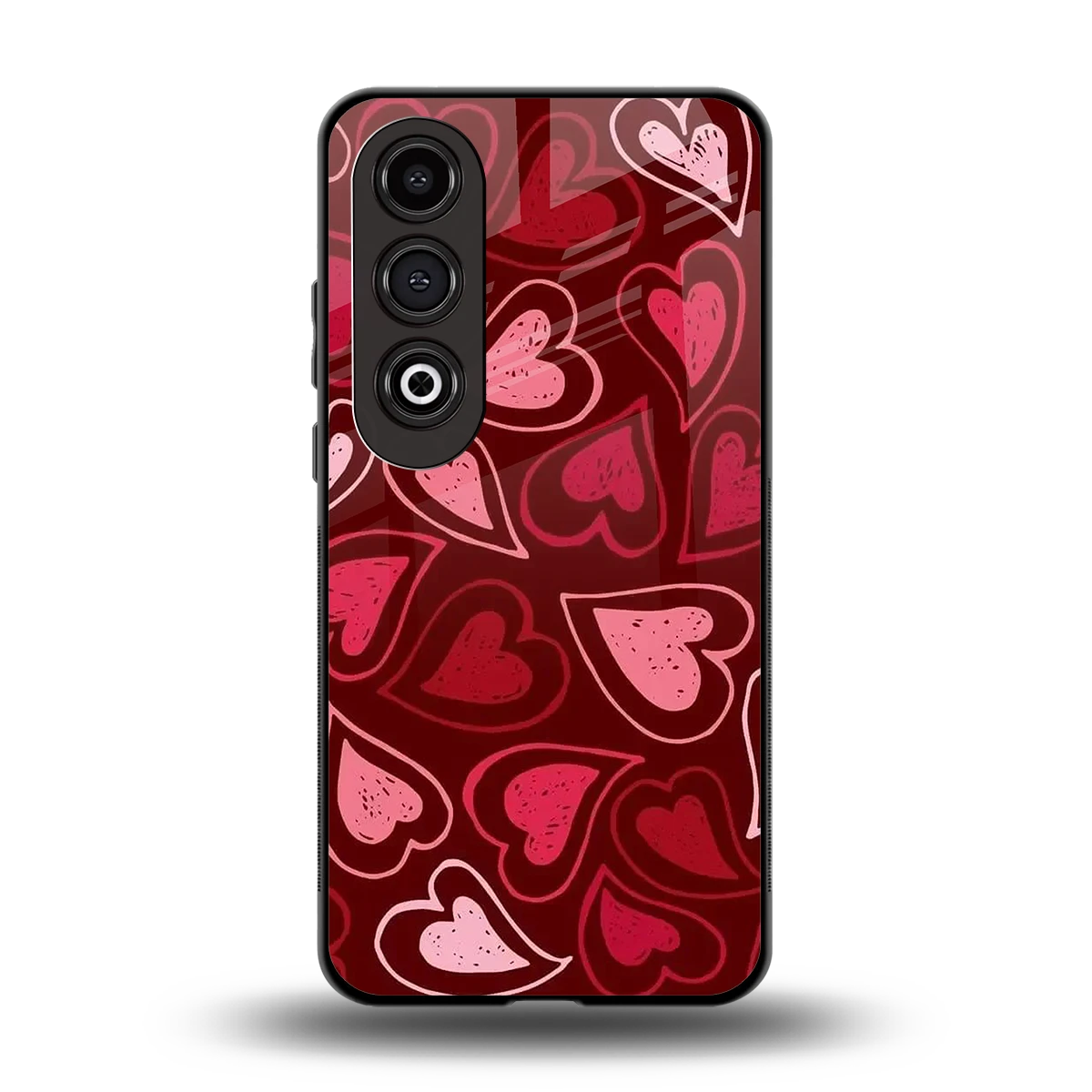 Wine Cascade Hearts back phone cover | glass case for oneplus nord ce 4
