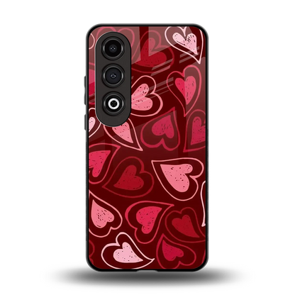 Wine Cascade Hearts back phone cover | glass case for oneplus nord ce 4