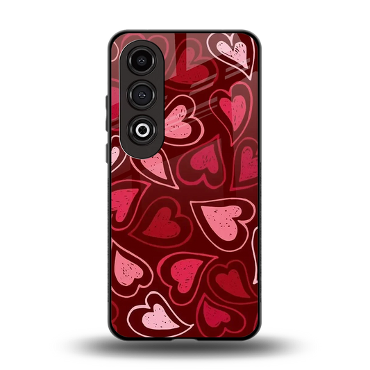 Wine Cascade Hearts back phone cover | glass case for oneplus nord ce 4