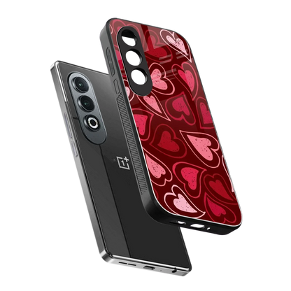 Wine Cascade Hearts sleek oneplus nord ce 4 cover with tempered glass back and TPU edges