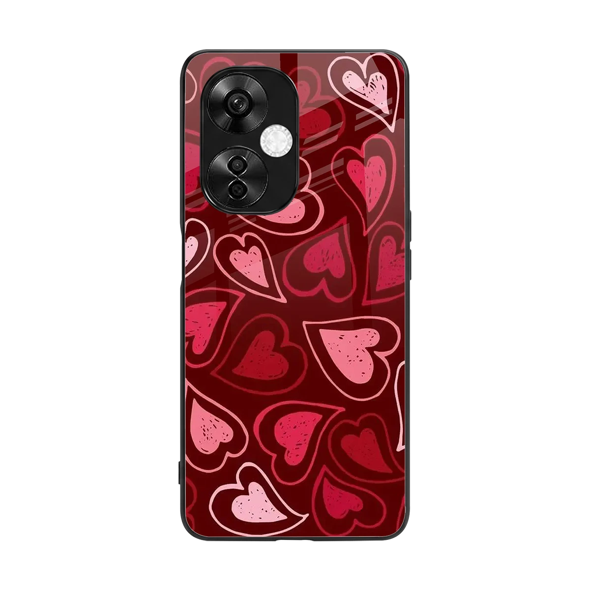 Wine Cascade Hearts back phone cover | glass case for oneplus nord ce 3 lite