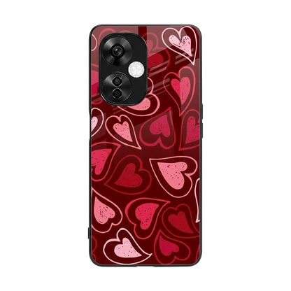 Wine Cascade Hearts back phone cover | glass case for oneplus nord ce 3 lite