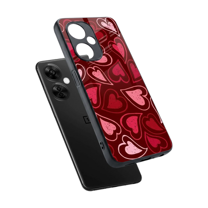 Wine Cascade Hearts sleek oneplus nord ce 3 lite cover with tempered glass back and TPU edges