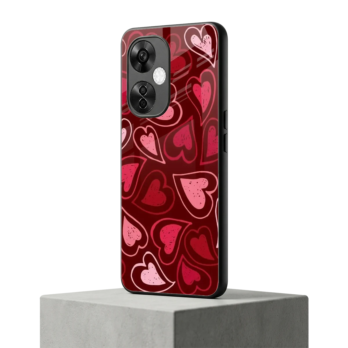 Wine Cascade Hearts oneplus nord ce 3 lite mobile cover | shockproof glass phone case