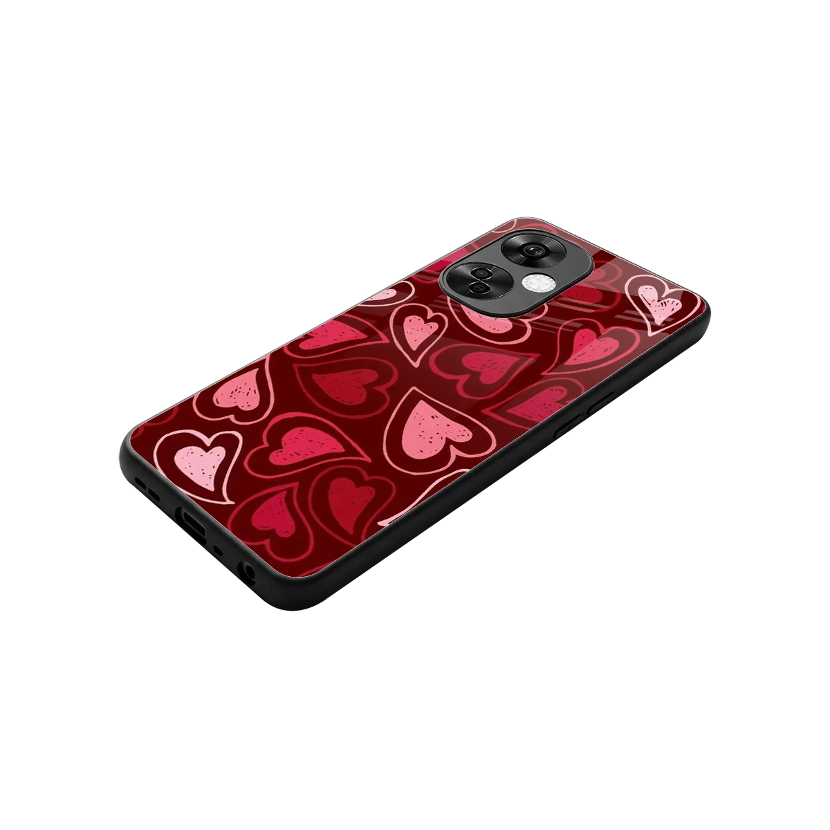 Wine Cascade Hearts stylish phone case for oneplus nord ce 3 lite | glossy glass and slim fit