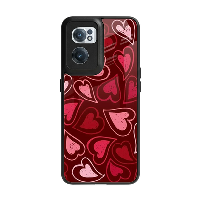 Wine Cascade Hearts back phone cover | glass case for oneplus nord ce 2