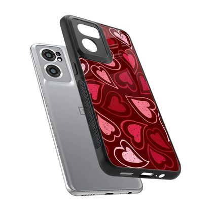 Wine Cascade Hearts sleek oneplus nord ce 2 cover with tempered glass back and TPU edges