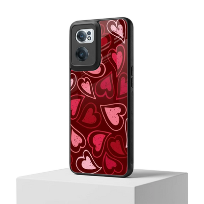 Wine Cascade Hearts oneplus nord ce 2 mobile cover | shockproof glass phone case