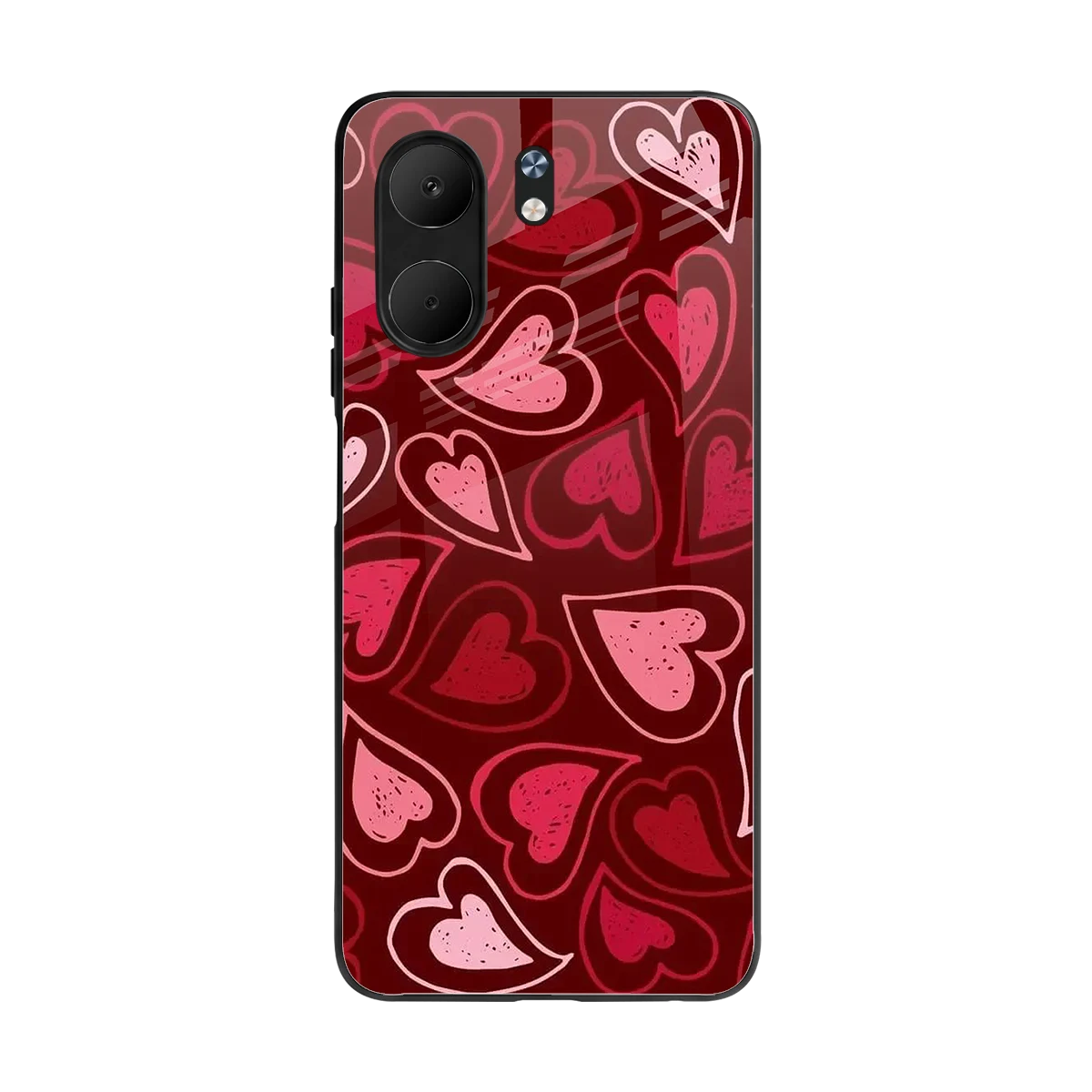 Wine Cascade Hearts back phone cover | glass case for oppo a5x 5g