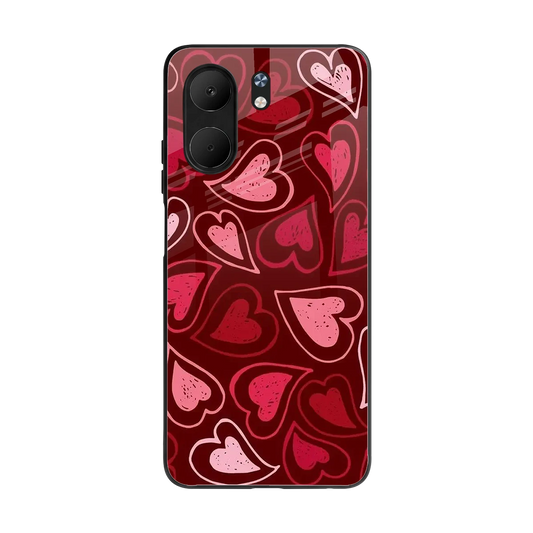 Wine Cascade Hearts back phone cover | glass case for oppo a5x 5g