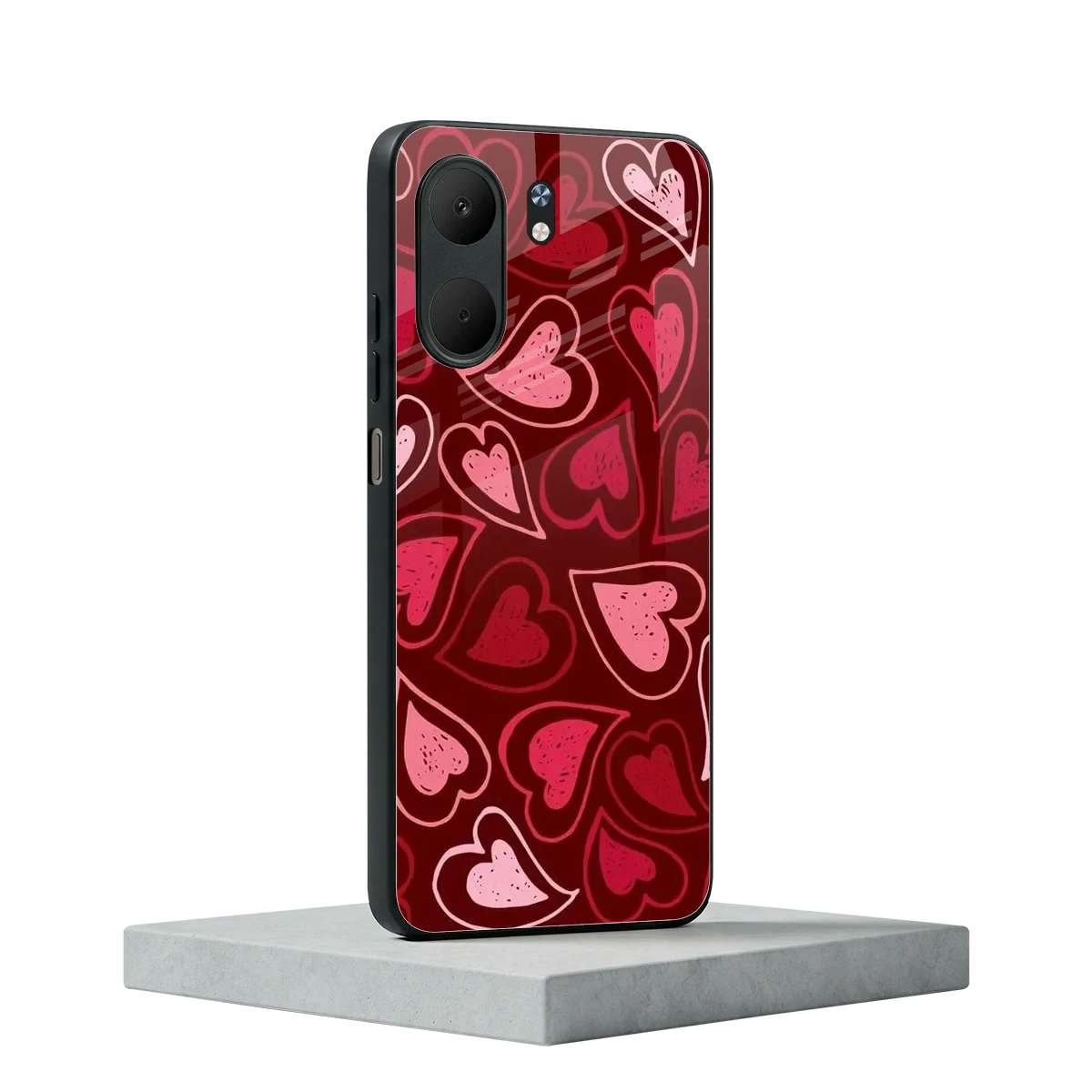 Wine Cascade Hearts oppo a5x 5g mobile cover | shockproof glass phone case