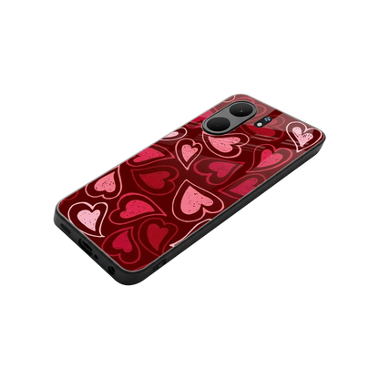 Wine Cascade Hearts stylish phone case for oppo a5x 5g | glossy glass and slim fit