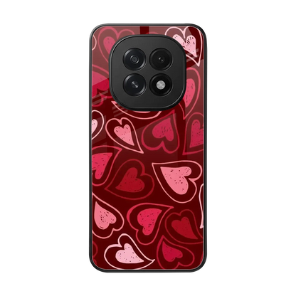 Wine Cascade Hearts back phone cover | glass case for oppo f29 5g