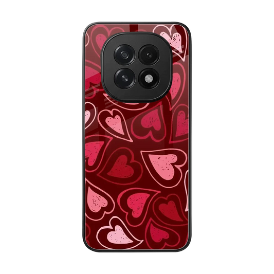 Wine Cascade Hearts back phone cover | glass case for oppo f29 5g