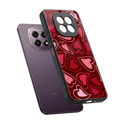 Wine Cascade Hearts sleek oppo f29 5g cover with tempered glass back and TPU edges