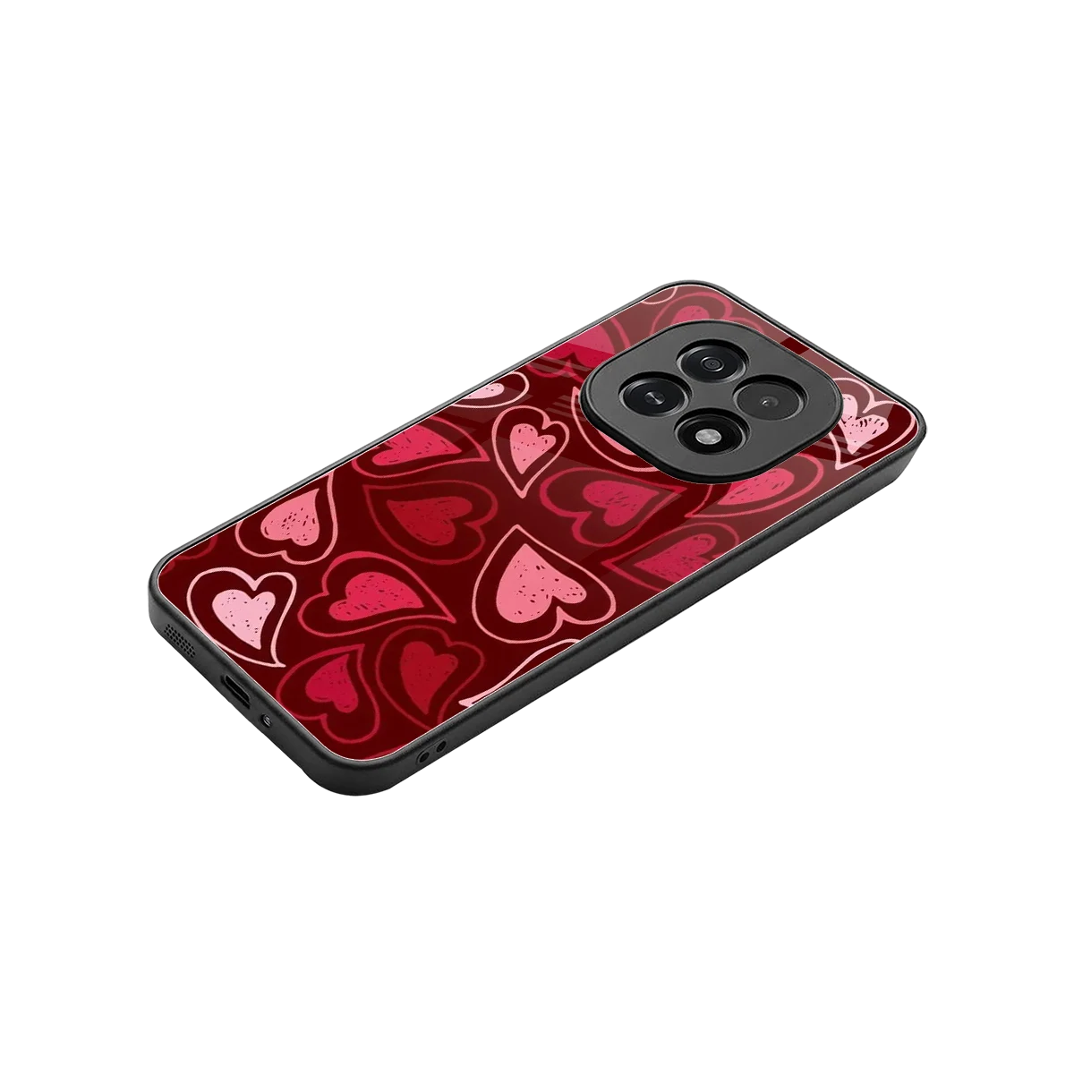 Wine Cascade Hearts stylish phone case for oppo f29 5g | glossy glass and slim fit