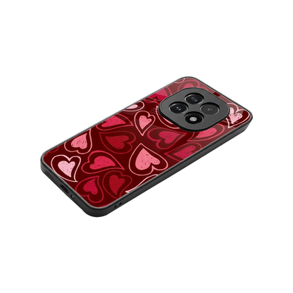 Wine Cascade Hearts stylish phone case for oppo f29 5g | glossy glass and slim fit